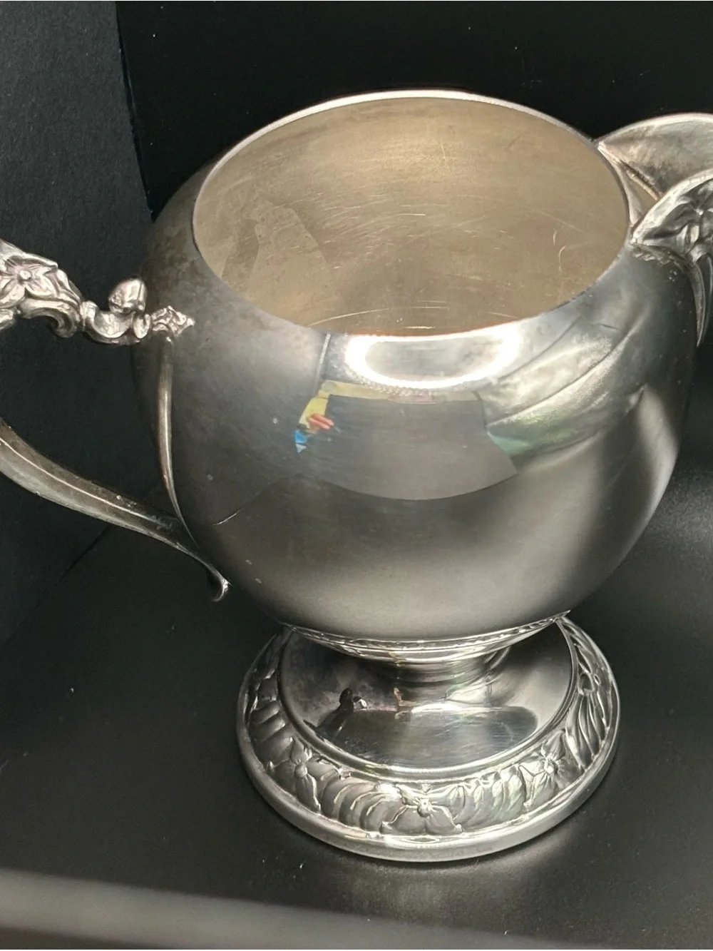 Vintage FB Rogers Silver Co Creamer Sugar Set 2358 Floral Silverplate 1883
